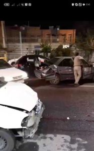 تصادف زنجیره ای ۶ خودرو در ورامین کشته و مصدوم نداشت