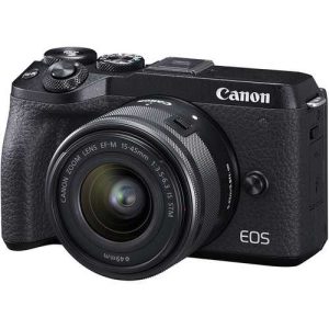 برسی دوربین عکاسی کانن بدون آینه Canon EOS M6 Mark II with 15-45mm (Black)