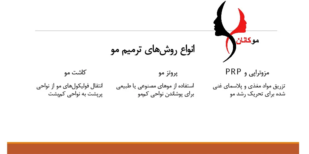 تهران تصویر توضیحی درباره انواع روش های ترمیم مو و جدیدترین روش کاشت مو در تهران